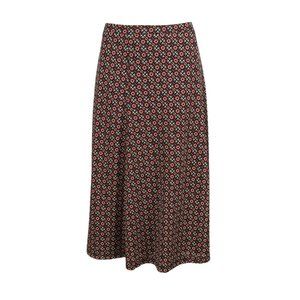 Sag Harbor Red Brown Floral Print Maxi Skirt